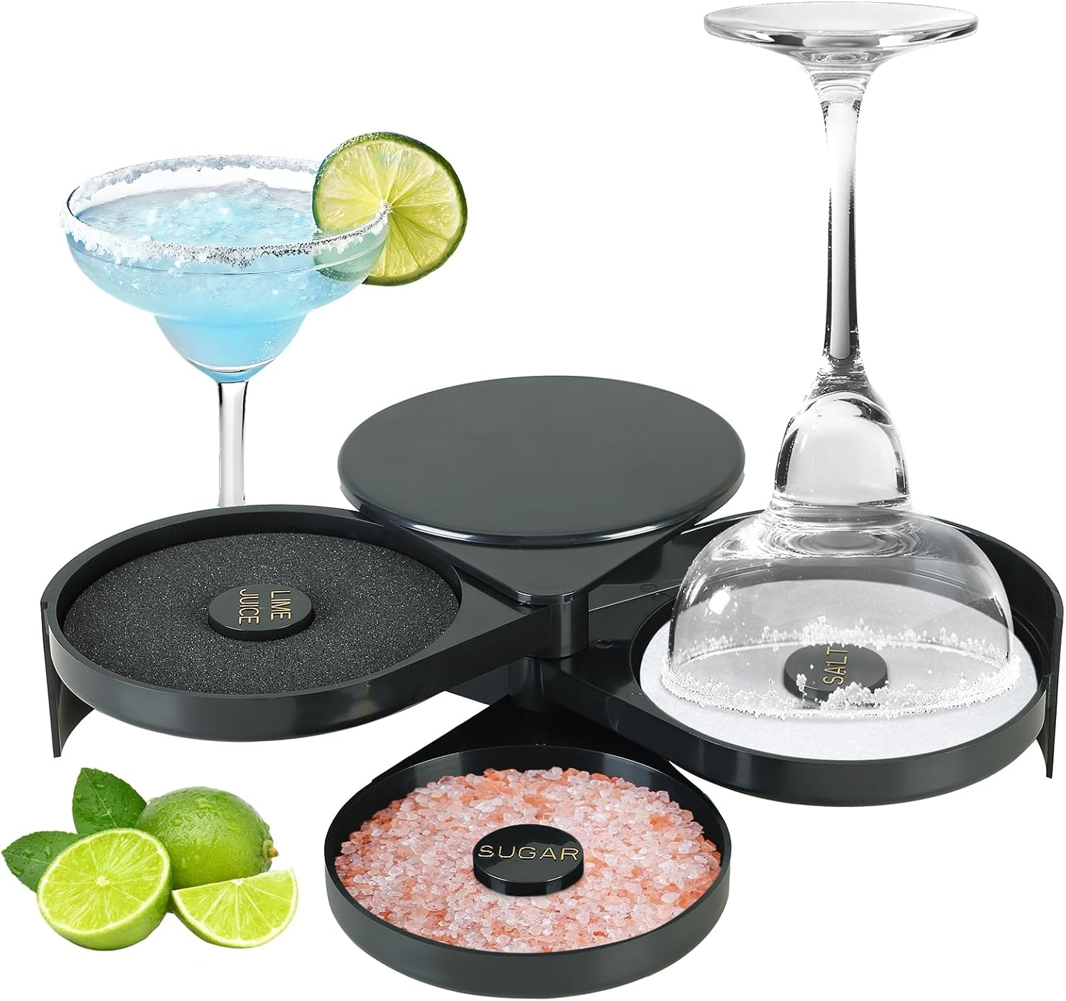3-Tier Bar Glass Rimmer Bartender Tool with Sponge