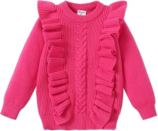 Girls Boys Knit Sweater Unisex Long Sleeve Pullover Solid Basic Crewneck Cute Toddlers Sweatshirt