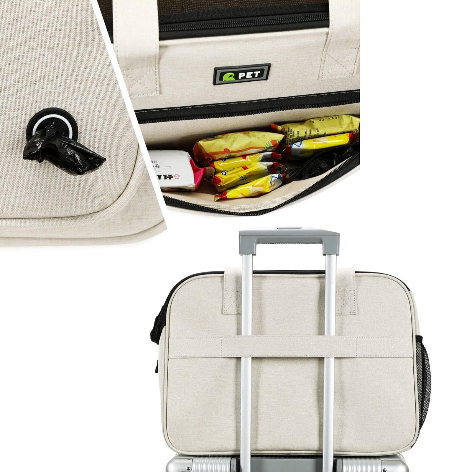 Transportín para Perros - Mochila Tote Suave con Correa,Bolso De Mano Portátil para Viaje De Cachorros - para Gatitos Perros Gatos Viaje Veterinario Picnic Parque Compras Paseos En Coche