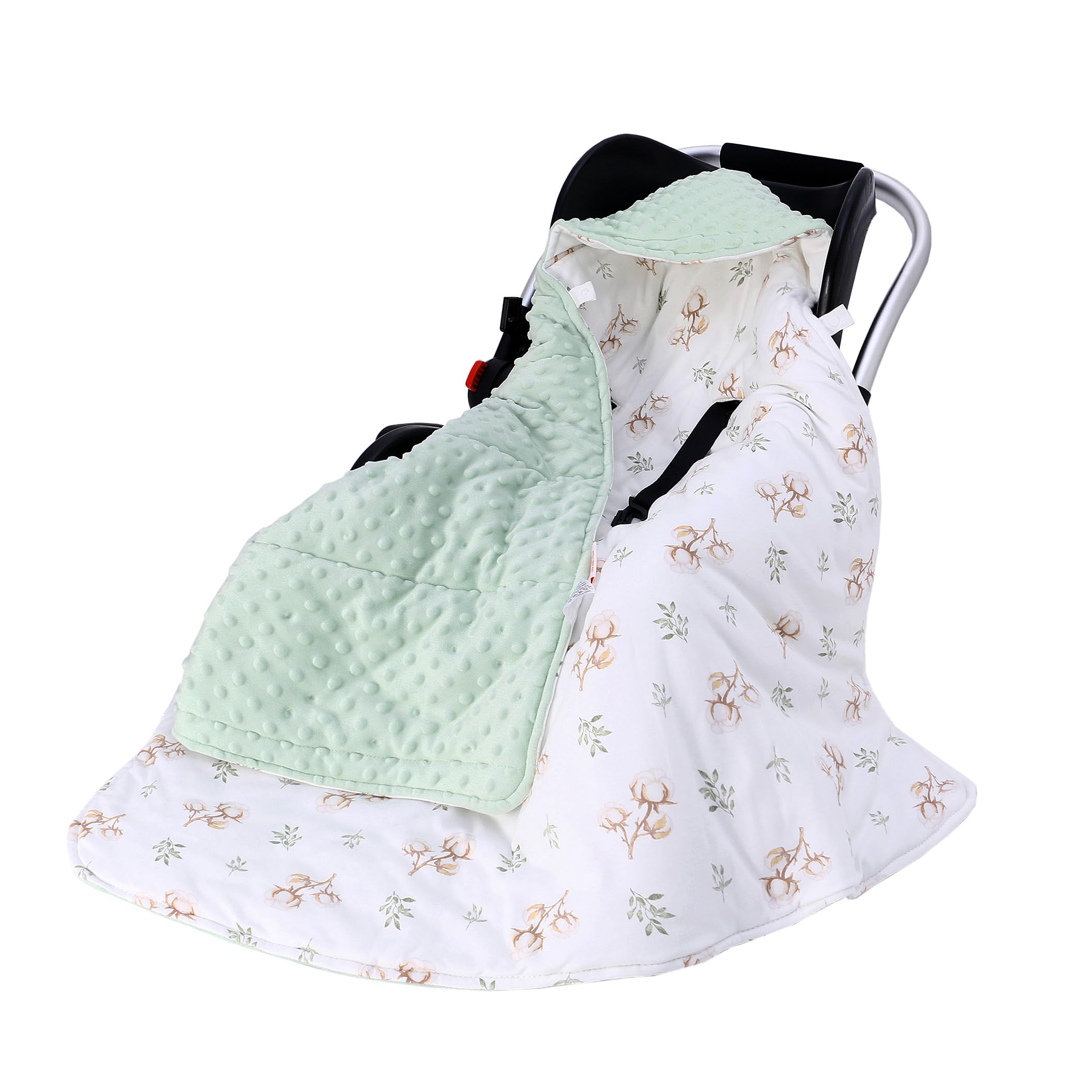 LAT Coperta per Passeggino 90 cm x 90 cm - Coperta Bebè per Seggiolino Copertina Sacco Ovetto Copertina Neonato Invernale Cotone Universale per Cinture a 3 o 5 Punti