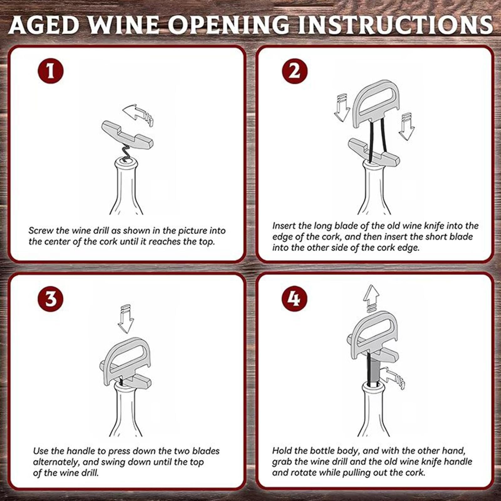 Ah-So Tire-bouchon à 2 dents pour vins cassants et mûrs - Ouvre-languette en de zinc - Tire-bouchon professionnel pour serveur sans dommage - Argenté