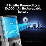 TCL D2 Pro Smart Lock, Palm Vein Reconnaissance Entrée sans clé avec sonnette de porte intégrée, contrôle d'application, verrouillage automatique, batterie rechargeable, pour la sécurité à domicile