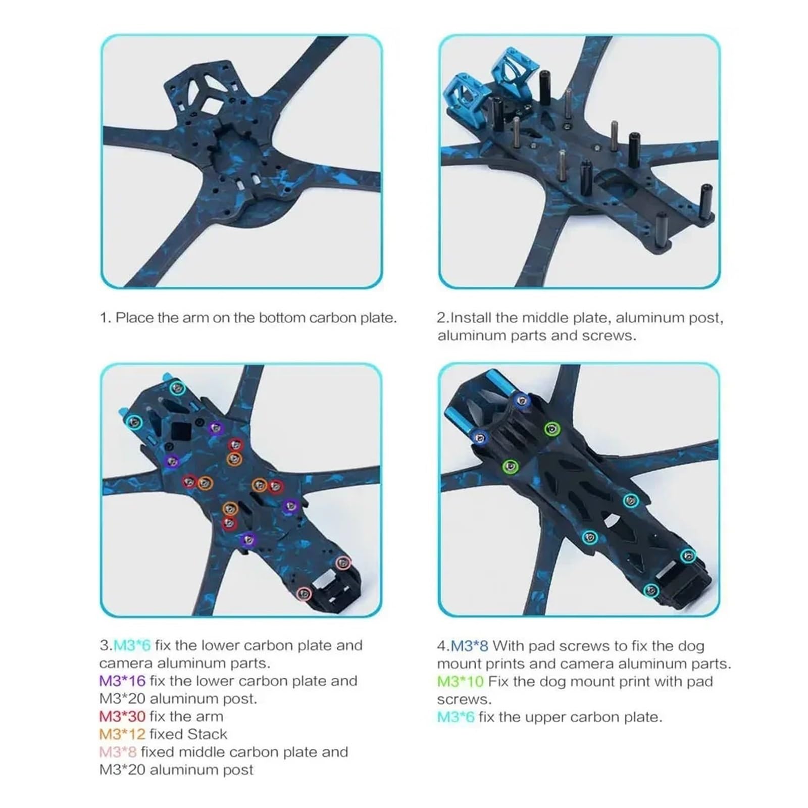 Marco de dron de carreras estilo libre FPV de 5 pulgadas y 223 mm
