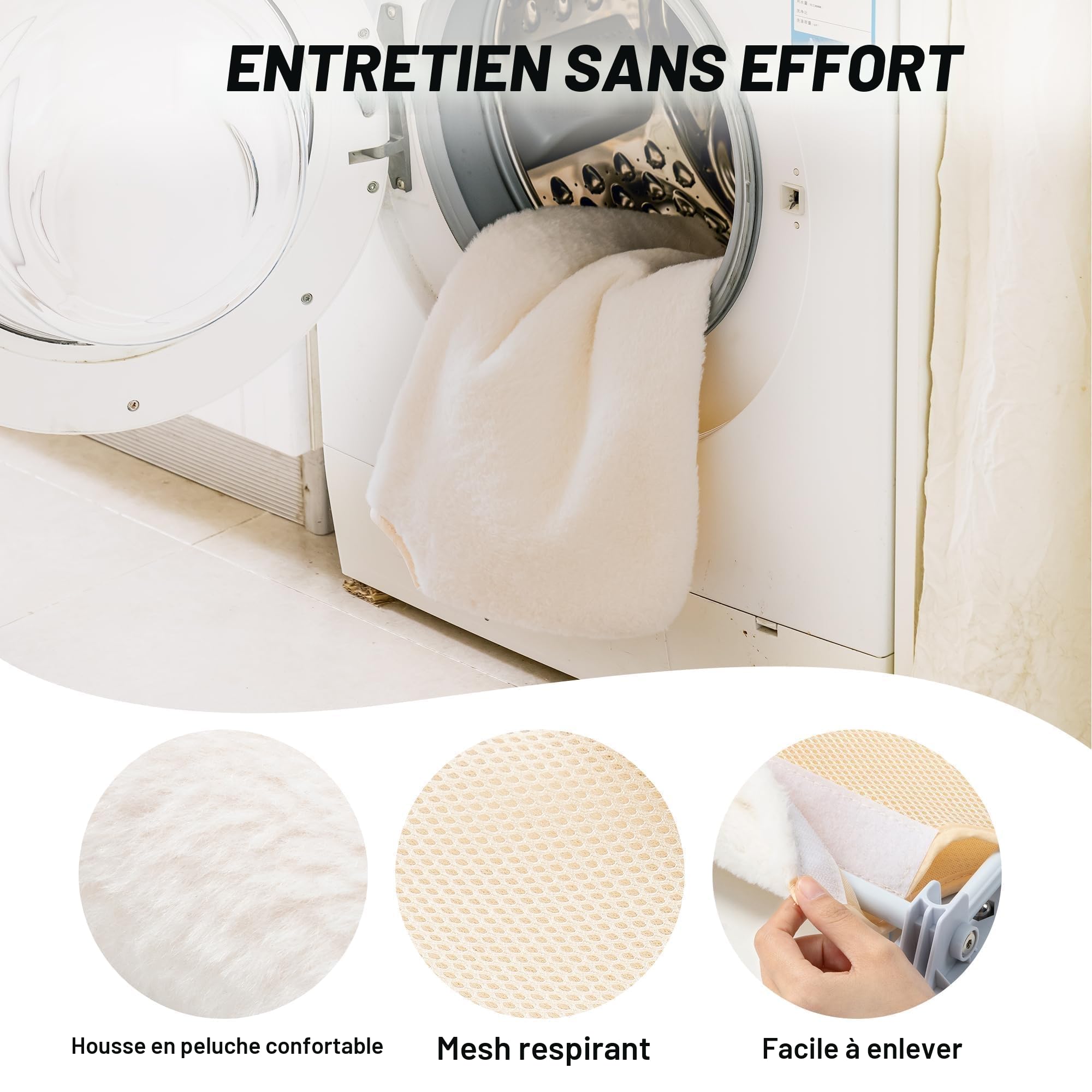 EDAGNY Pliable Hamac Chat Fenetre léger 54x30cm avec Confort aTapis Blanc