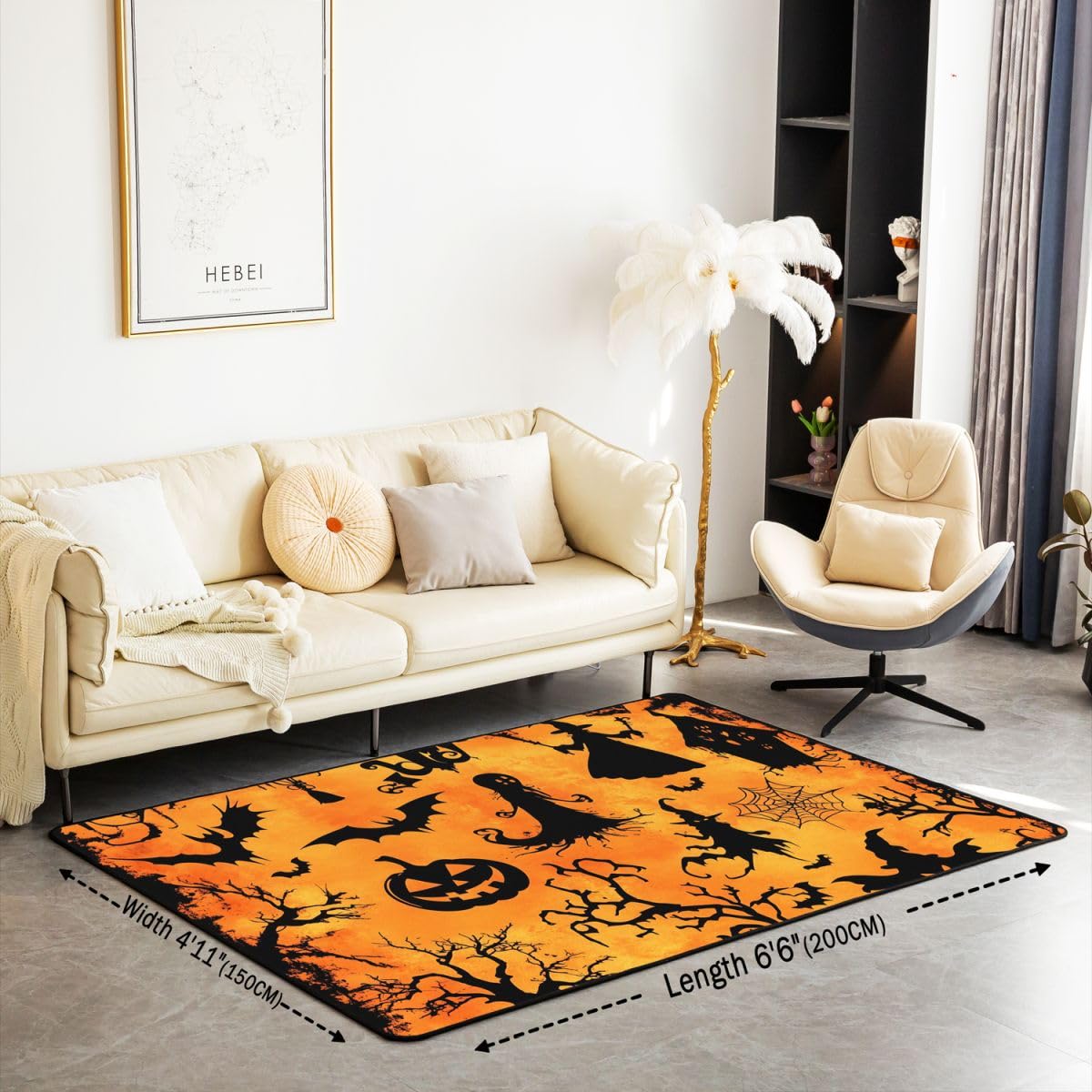 Loussiesd Ghost House upiorny Halloween dywanik 150 x 200 cm