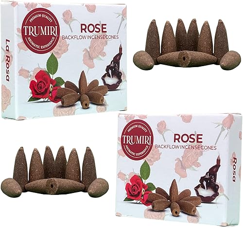 Conos de incienso de reflujo de rosas, 20 conos de incienso en cascada en total, paquete doble de 10 conos de incienso de reflujo, conos de incienso