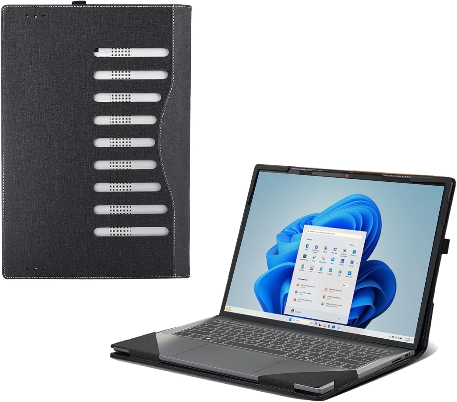 Laptop Case for Lenovo IdeaPad Slim 5 14AGP11 | 14IMH10 14IAH10 14ARP10 14AKP10 14AHP10 14IRH10 14IRH10R |Slim 5a 5i 14" 2-in-1 PU Leather Protective Laptop Bag Detachable Shell (Dark Grey)