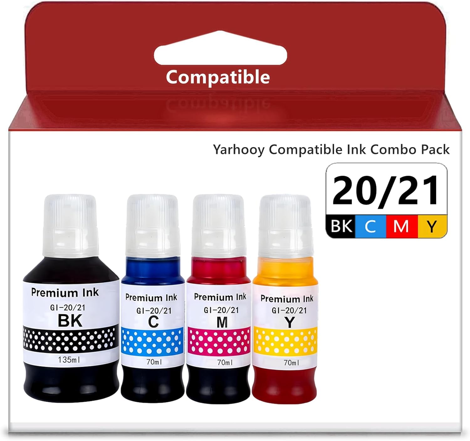 GI23 Ink Bottles (dye Ink) Compatible with Canon GI-23 Refill Ink GI23 Ink Refill Bottles use for Canon PIXMA G620 Refill Ink Pixma G620 G520 Printer (Black,Cyan,Magenta,Yellow,Red,Gray)
