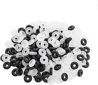 Jmassyang 200pcs Silicone Rubber Stopper O-Rings 2mmx6mm Spacer Beads Anti-Skid Gaskets for DIY Jewelry Bracelets Necklaces - Black & Transparent
