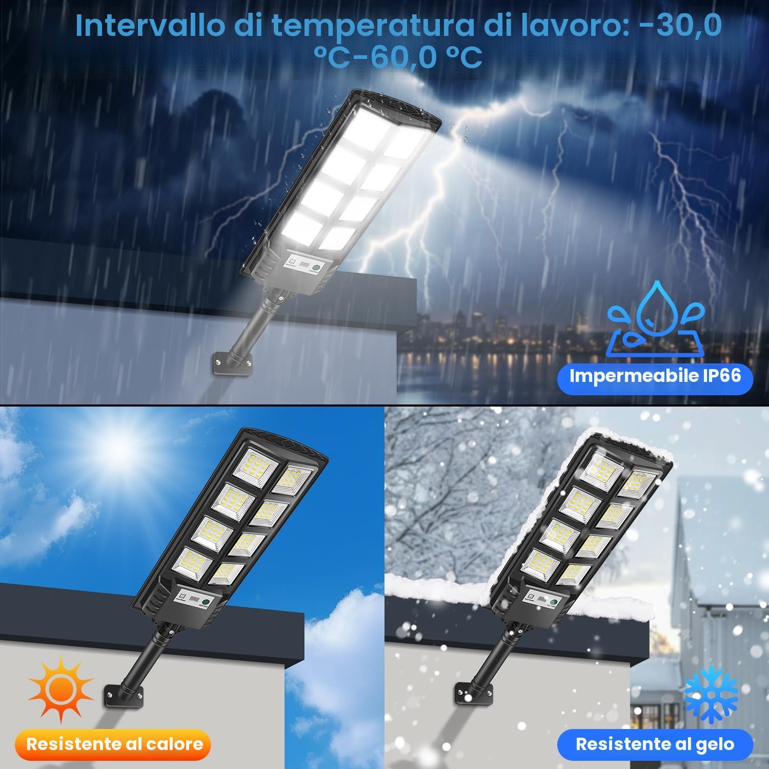 Lampione Solare Esterno 2 Pezzi, 6000K Lampione LED con Pannello Solare, Faro Stradale Esterno IP66 Impermeabile Luce Solari con Sensore di Movimento e Telecomando per Giardino Sentieri