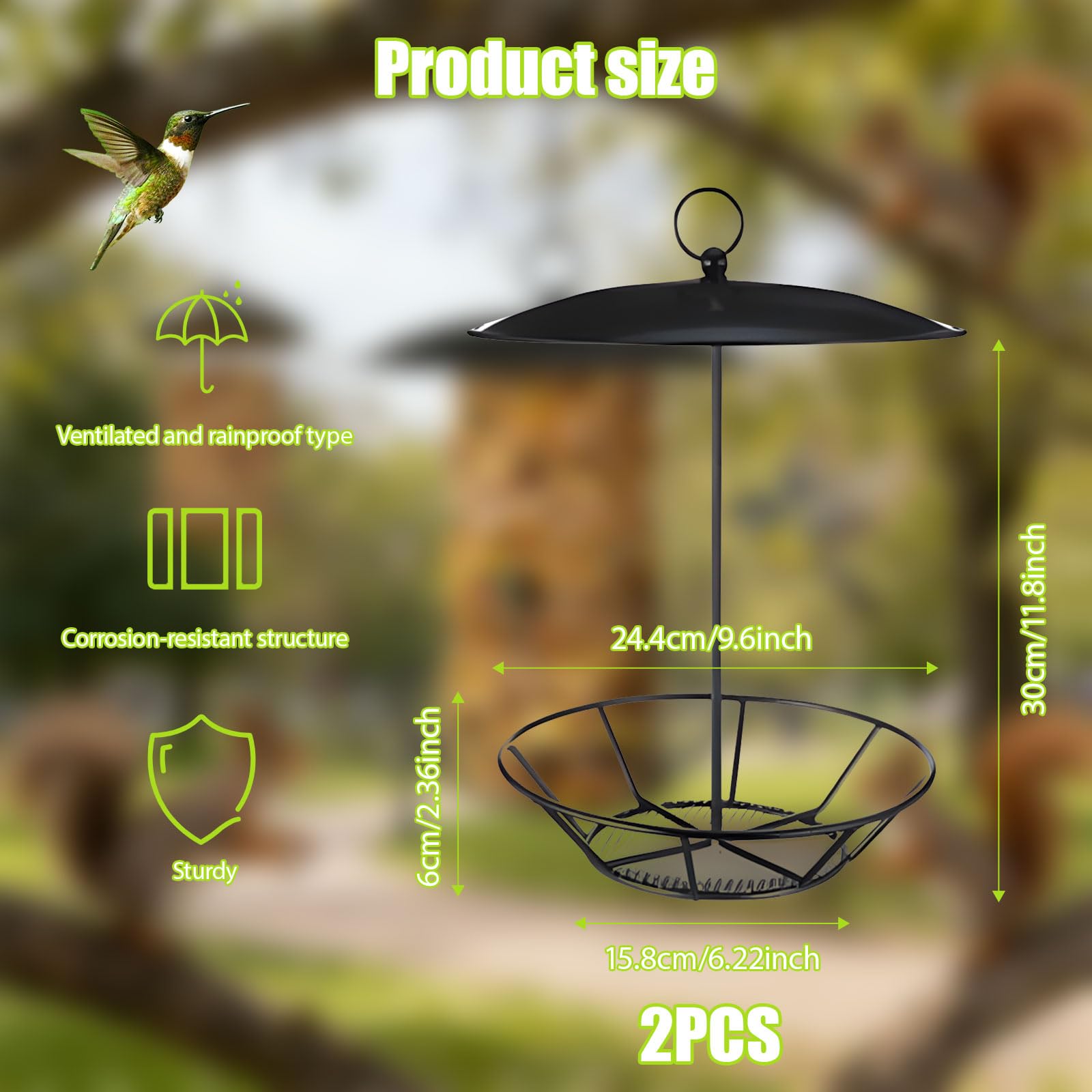 De 2 comederos para pájaros Colgantes de Gran Capacidad, Espacioso alimentador para observación de Aves, para Amantes de Las Aves ocupadas, alimentador de Vida Silvestre