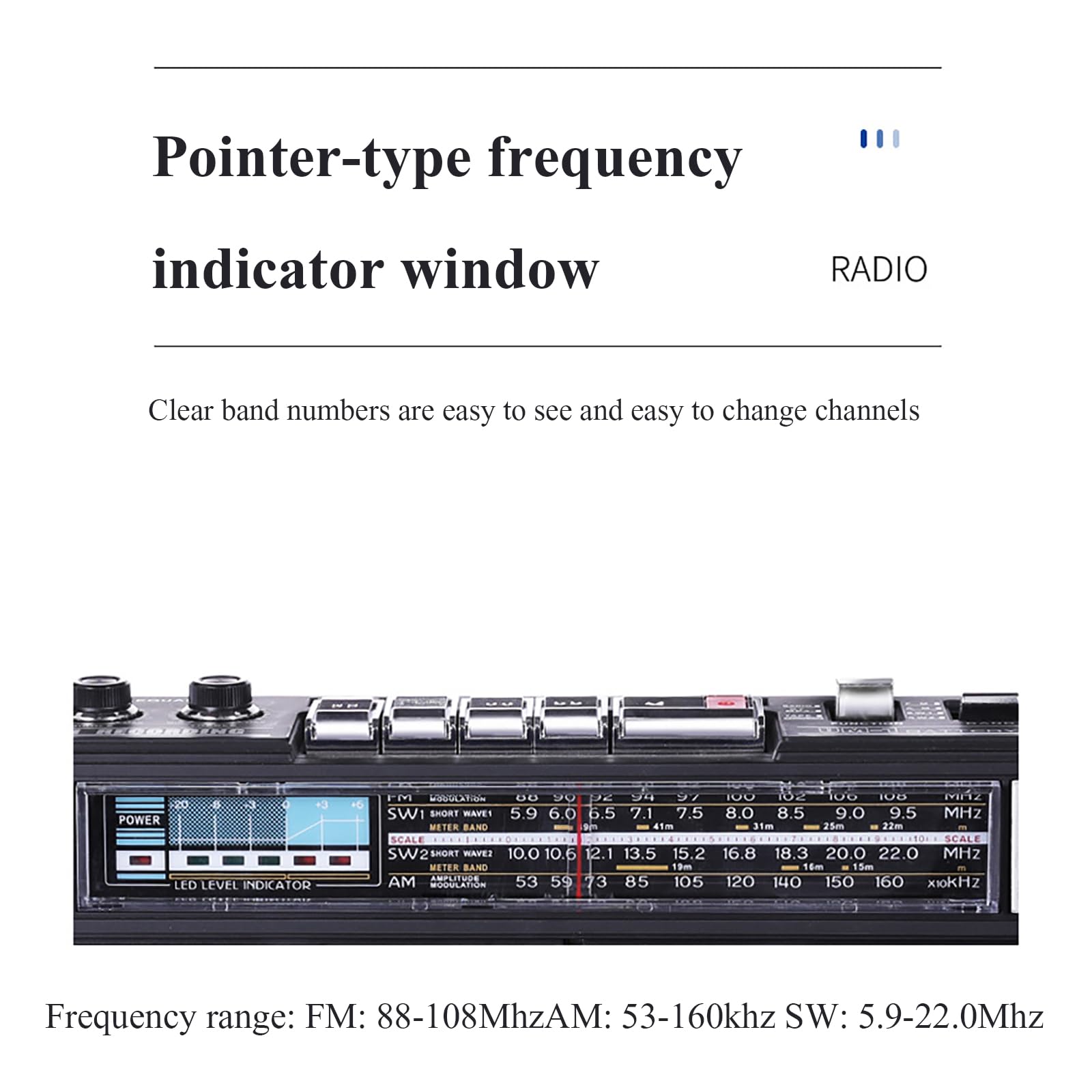 Radio De Cinta Retro, Radio Portátil De Cuatro Bandas, Admite Cinta Bluetooth U Disco Reproducción De Tarjeta SD, Admite Función De Transcripción, Modo De Fuente De Alimentación Dual CC/CA