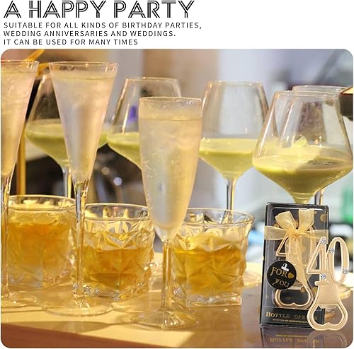 Miniatura 8 de N&F Paquete de 24 abridores de botellas para recuerdos de fiesta de cumpleaños 40, aniversarios de boda, recuerdos y regalos
