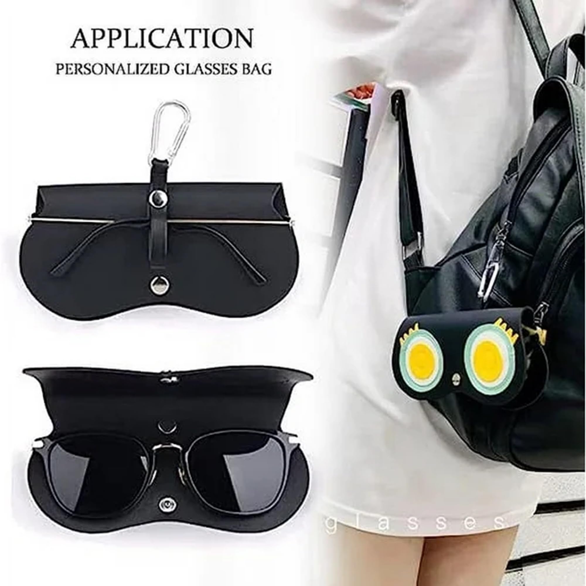 AUGEN Cute Sunglasses Organizer Case Hanging Leather Eyeglasses Bag Ornament Charms for Hand Bags Sunglasses Bag Hook Pendant Sunglasses Organizer (Owl) - Image 9 thumbnail