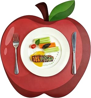 60 Pcs Back to School Decorations, 13.5 x 12 Inch Disposable Apples Placemats for First Day of School Party Supplies, Non Slip Heat Resistant Place Mat for Jewish New Year Decorations
