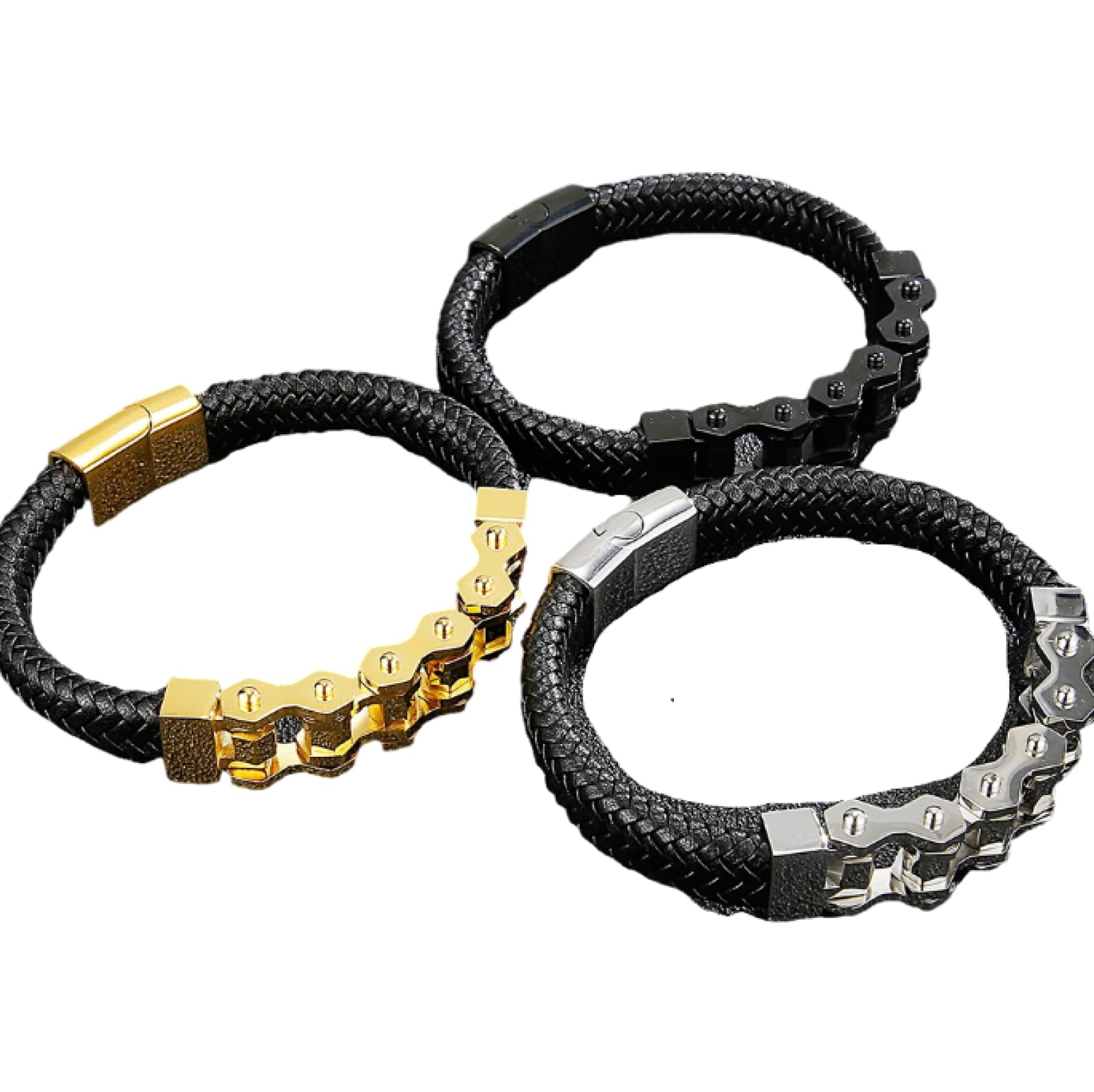 Armbänder Herren Armband Geschenk Armreif Männer Biker Motorrad Fahrrad Kette Armband Männer Geflochtenes Leder Manschette Armreif