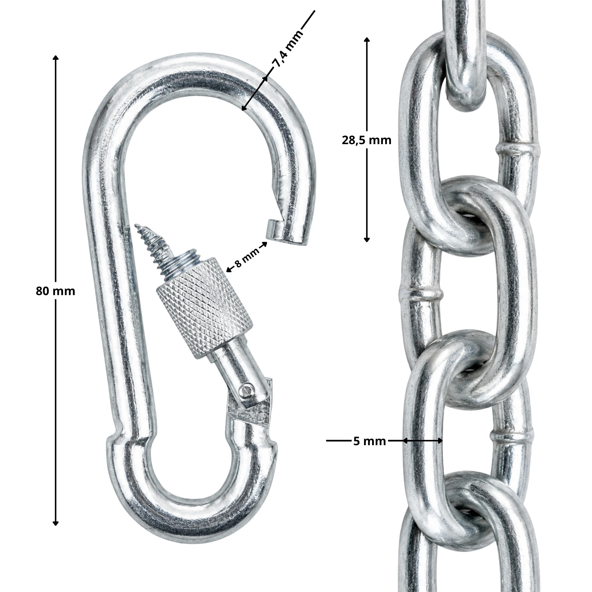 hängematte kette Clever Leon für Hängesessel und mit 2 Karabinern mit Sicherung Verzinkter Stahl bis 320 kg Tragkraft Höhenverstellbare Aufhängung für Schaukel Hängesitz Kokon und Boxsack 110 cm Garten military ballistic spectacle MIVELO Kettenschloss Mit Schlüssel Groupset:Shimano 105 Mechanical