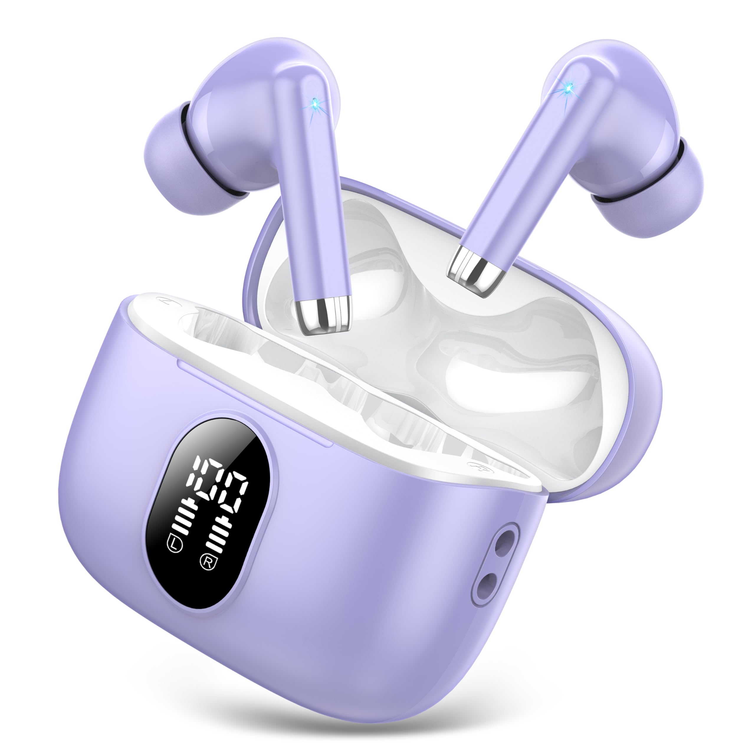 QXQ Bluetooth Kopfhörer, Neue Kopfhörer Kabellos Sport In Ear Bluetooth 5.4 Headphones mit 4 Mics, 40 Std Kabellose Kopfhörer Tiefer Bass, Noise Cancelling Earbuds Kompatibel Android iOS