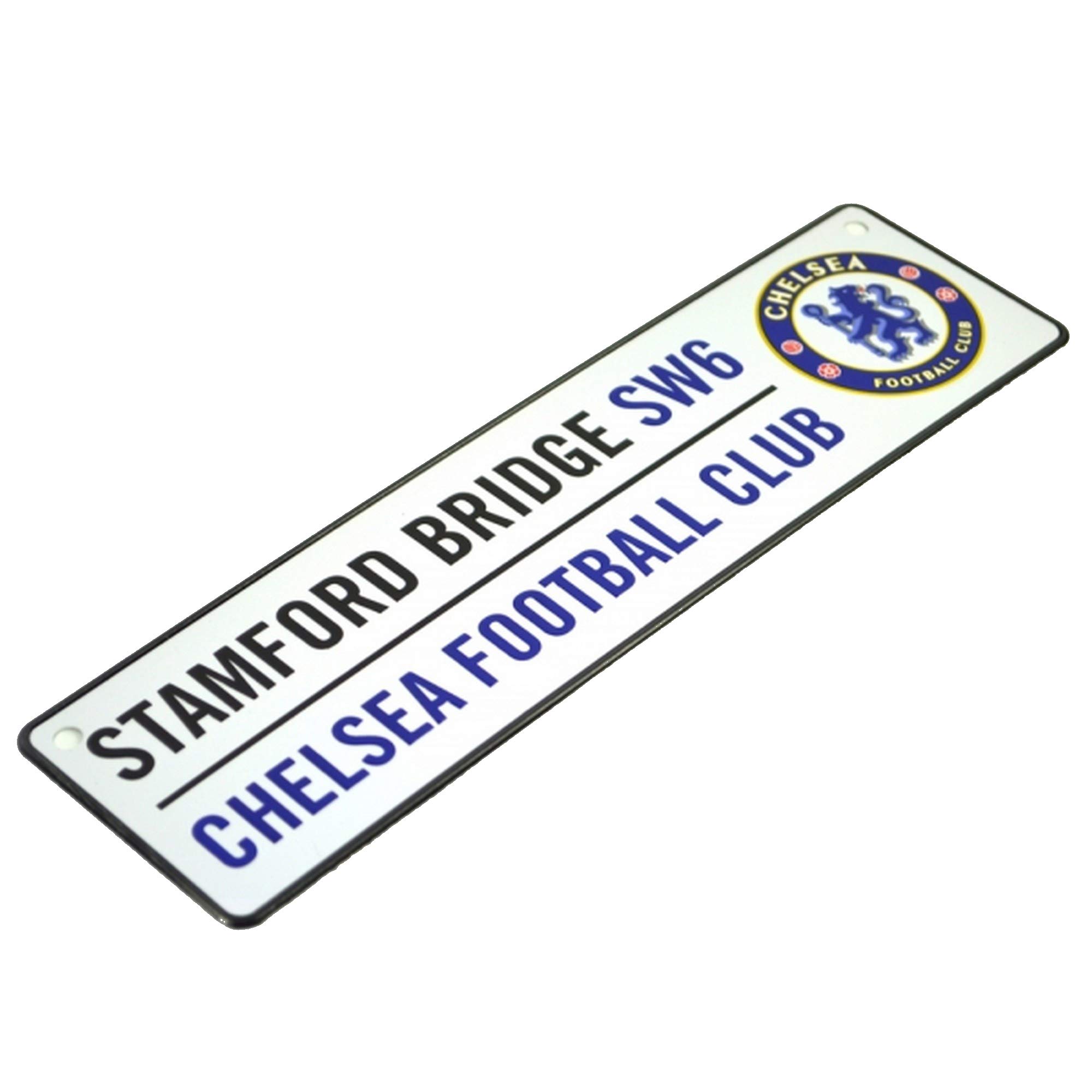 Chelsea FC Official Football 3D Embossed Metal Hanging Street Sign (One Size) (White/Black/Blue)