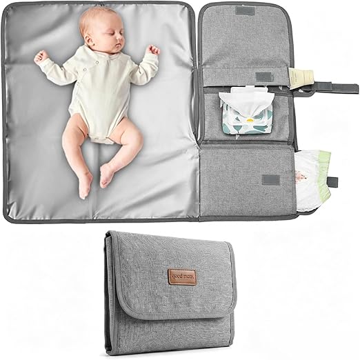 Naapesi Tapis à Langer Portable et Lavable avec Poches de Rangement