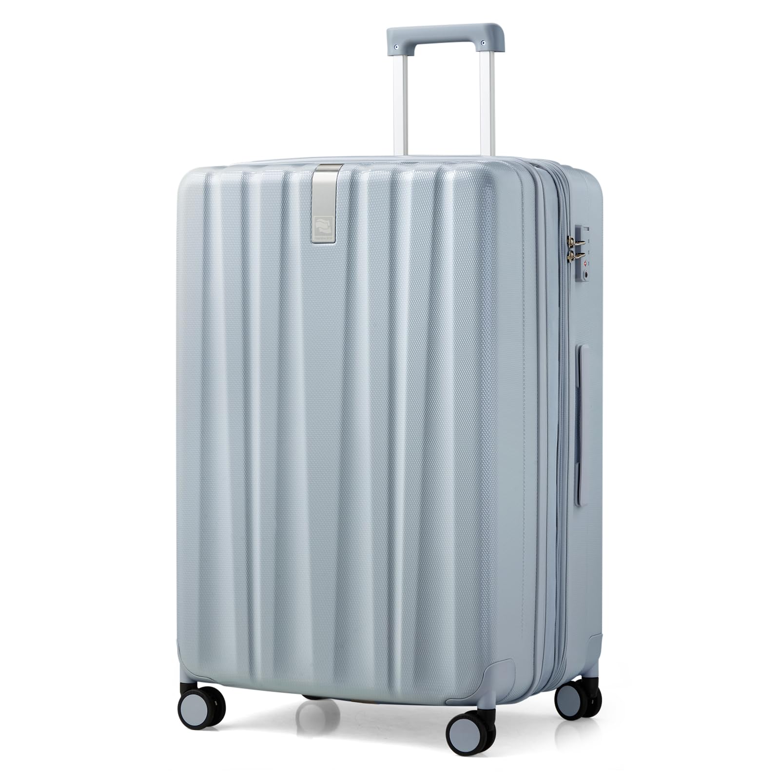 Hanke 29 Inch Expandable Checked Luggage Lightweight PC Hard Shell Luggage Suitcases with Wheels Travel Luggage Rolling Large Suitcase Travel Luggage Bag for Study Abroad.(Gray)