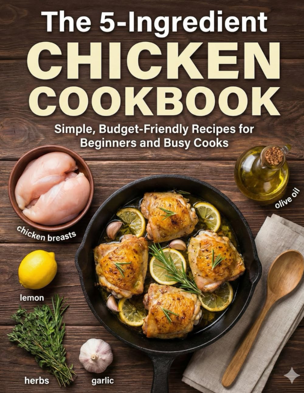 The 5-Ingredient Chicken Cookbook: Simple, Budget-Friendly Recipes for Beginners and Busy Cooks