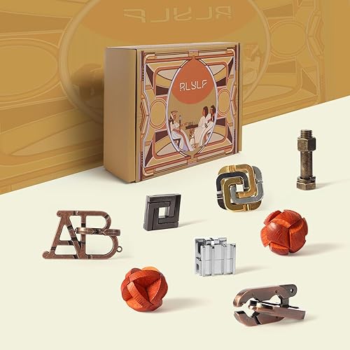 Miniatura 8 de 8 piezas IQ Logic Training Brain Teaser rompecabezas para adultos y niños, juegos familiares, recuerdos de fiesta, café, tiempo desafiante, montaje