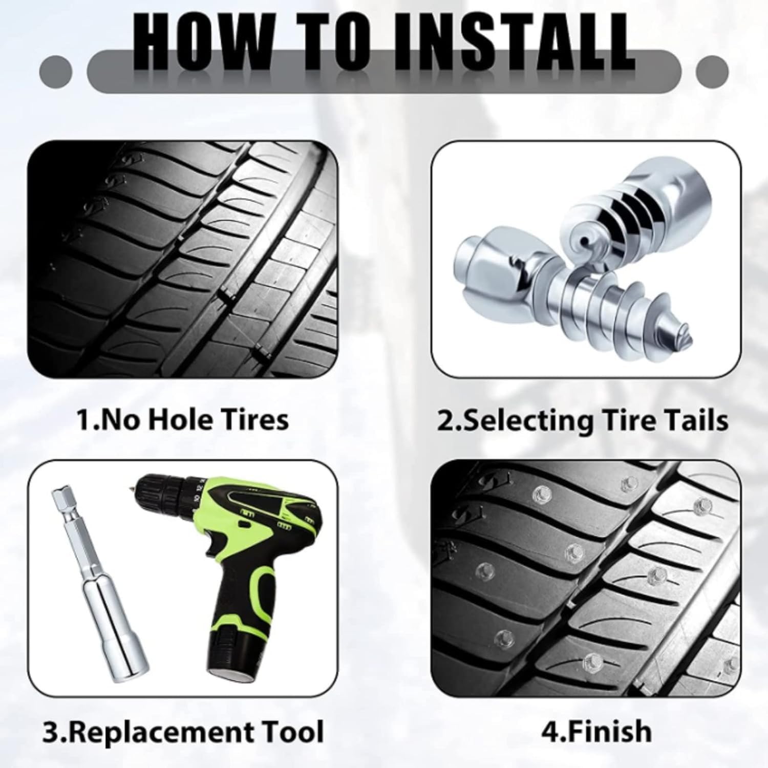 Tornillo para Neumáticos 12 mm Metal Antideslizante 100 Piezas para Coche Moto de Nieve Tractor ATV UTV