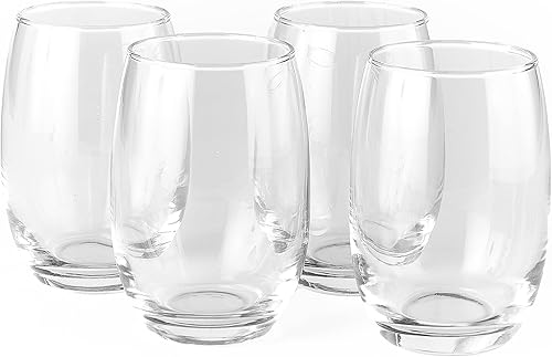 Cristar Juego de 4 copas de vino sin tallo, vasos de 15.5 onzas para vino tinto o blanco