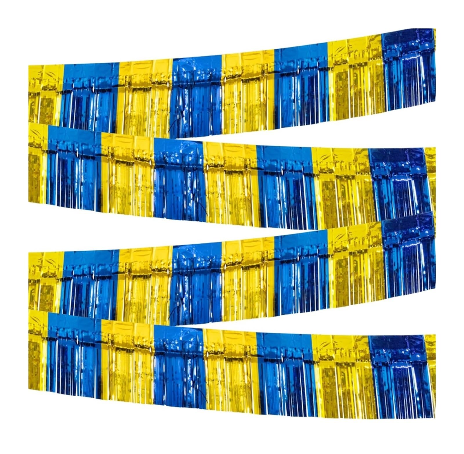 Banderoles guirlandes bleu royal et or pour rideau de franges de mariage et fête prénatale