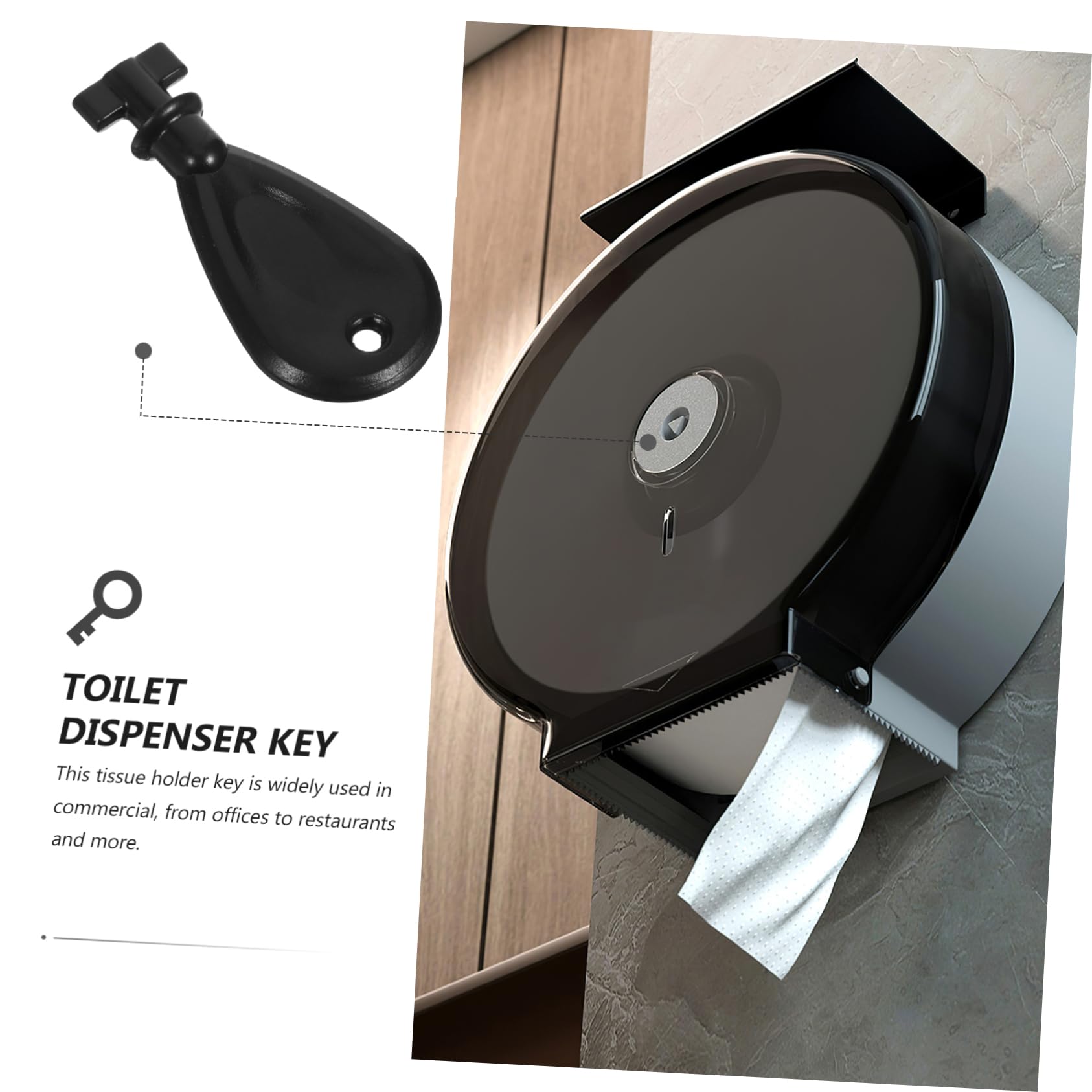 Anneome Chiave in Materiale Abs Nero per Dispenser di Carta Igienica e Asciugamani Versatile e Comoda per Uso Commerciale e Ristoranti
