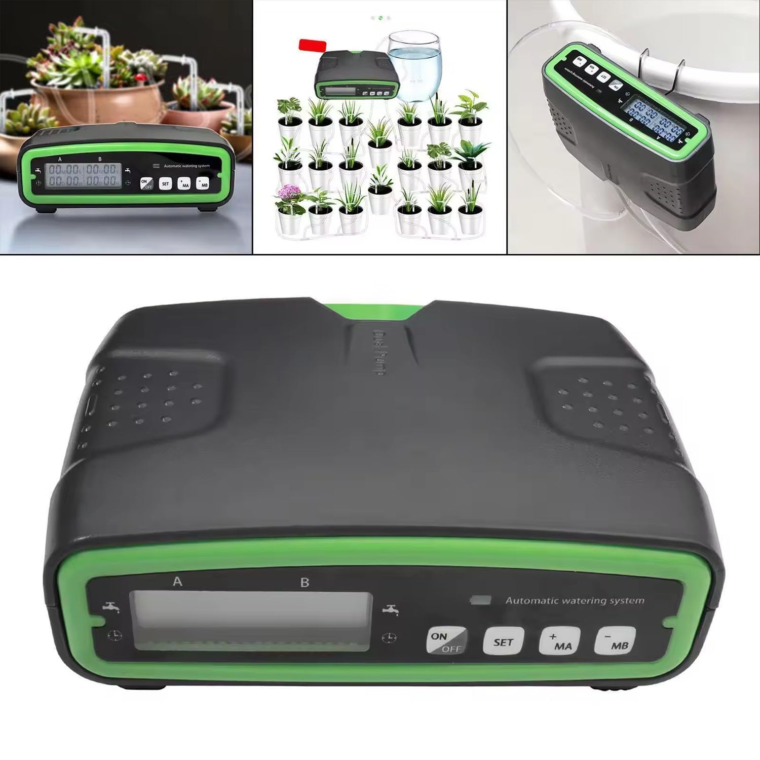Kit di irrigazione automatica a goccia, sistema di irrigazione automatico a doppia pompa con display LCD, programmabile fino a 30 giorni di irrigazione automatica delle piante, dispositivo di irrigazi