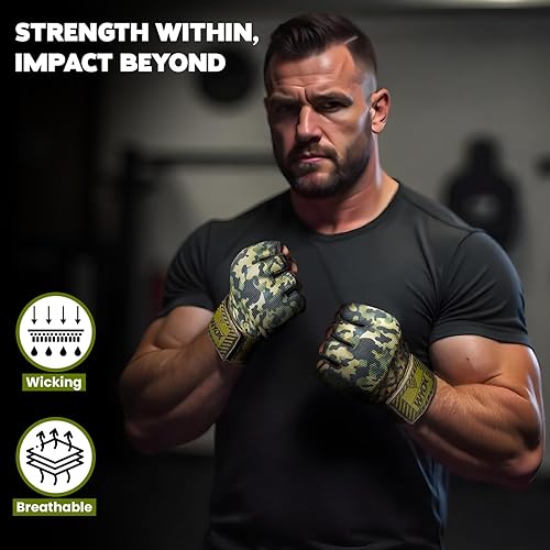 Miniatura 4 de Guantes interiores de boxeo, vendajes acolchados elásticos de gel debajo de los manoplas, soporte largo de muñeca para entrenamiento de artes