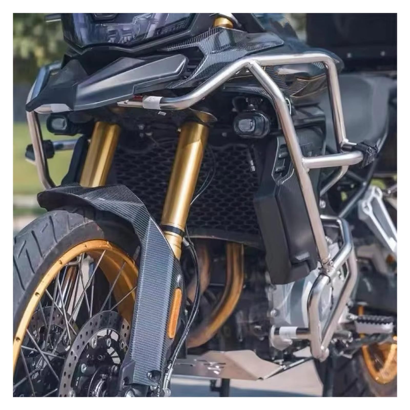 Paramotore Tubolare Protezione Motore Superiore E Inferiore Per Moto Barra Antiurto Per Autostrada Protezione Telaio Paraurti Per VOGE 900 Per DSX Motorcycle motore Paraurti(A Set Black)