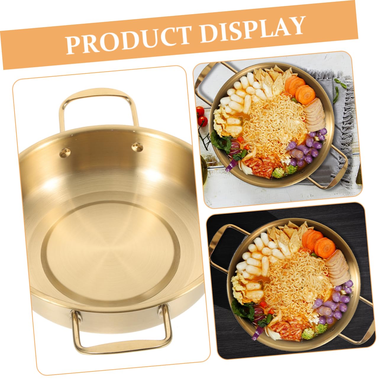 CONGARTENO Korean Noodle Pot Hot Pot with Double Handles for Instant Noodles Camping Picnics and Outdoor Gatherings