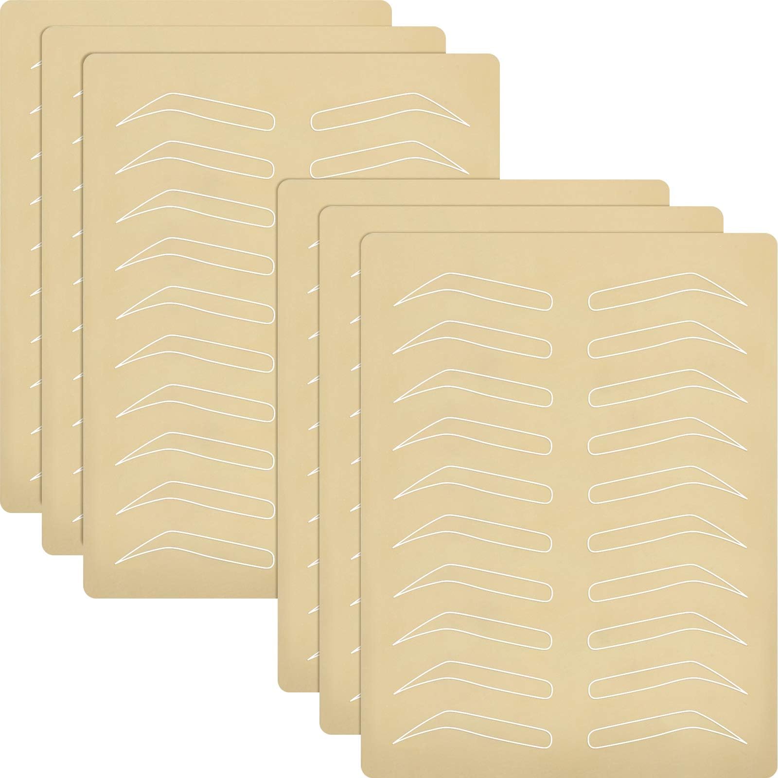 6-Piece Eyebrow Tattoo Practice Kit - Latex Microblading Sheets (White Eyebrow Tattoo Skin)