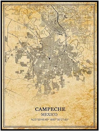 Miniatura 15 de TANOKCRS Acapulco - Póster de mapa vintage de México, arte de pared, diseño de mapa de carretera de la ciudad, regalo de recuerdo de viaje