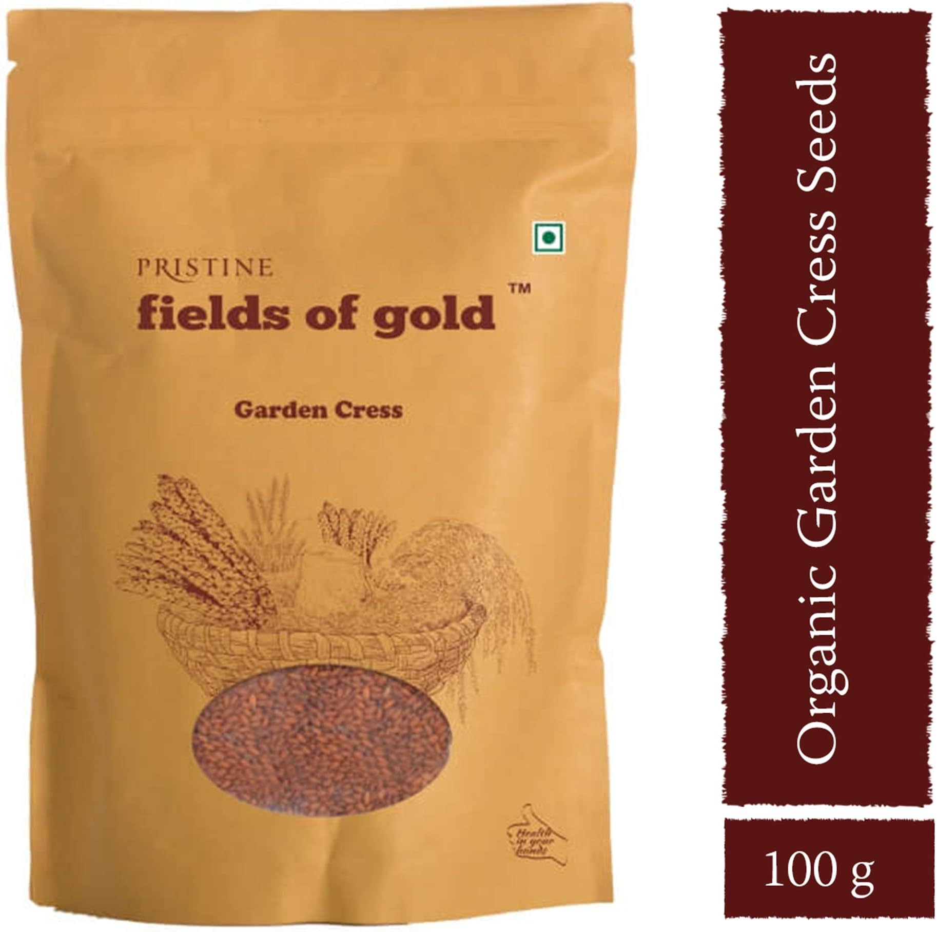 PRISTINE Fields of Gold Garden Cress, 100g (Pack of 4)
