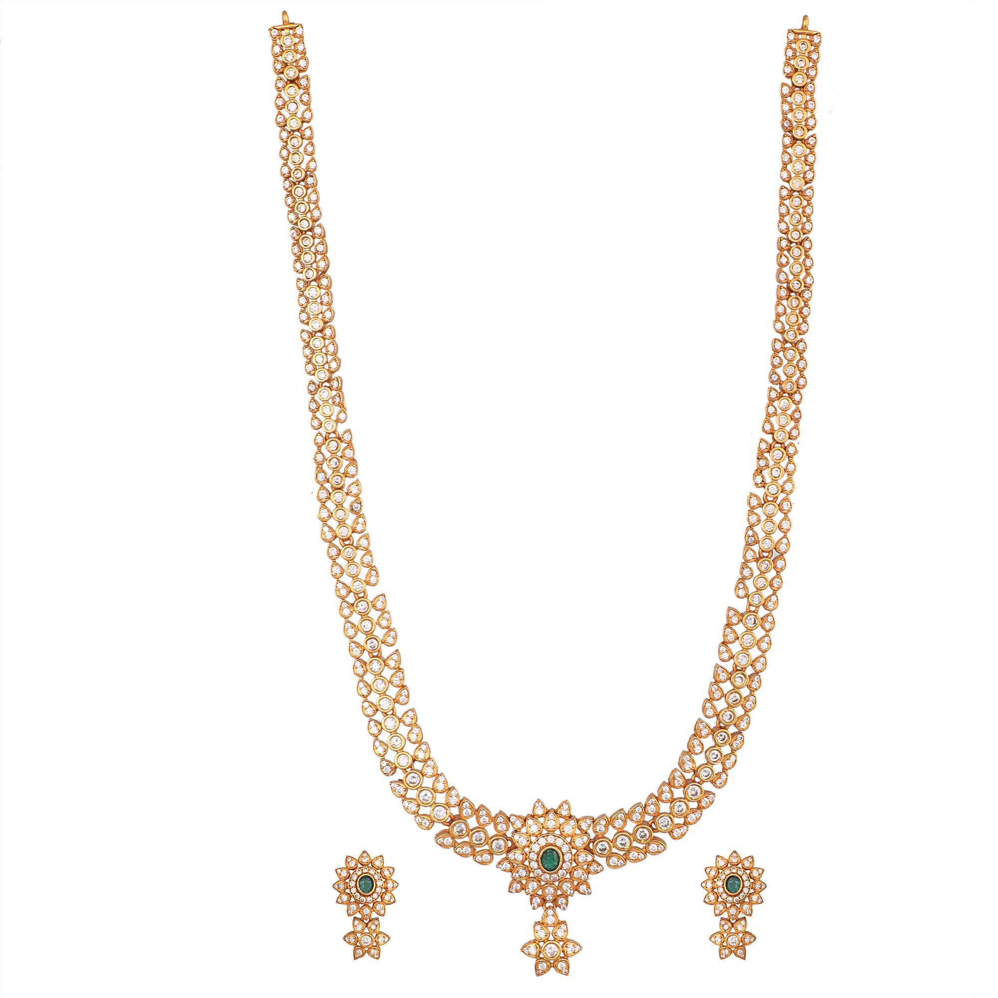 TARINIKA Antique Gold Plated Neeta Long Necklace Set with Floral Design - Jewelry Set for Women Perfect for Ethnic occasions | Traditional Jewellery For Women | 1 Year Warranty* (B08M7JBP65) Amazon Price History, Amazon Price Tracker