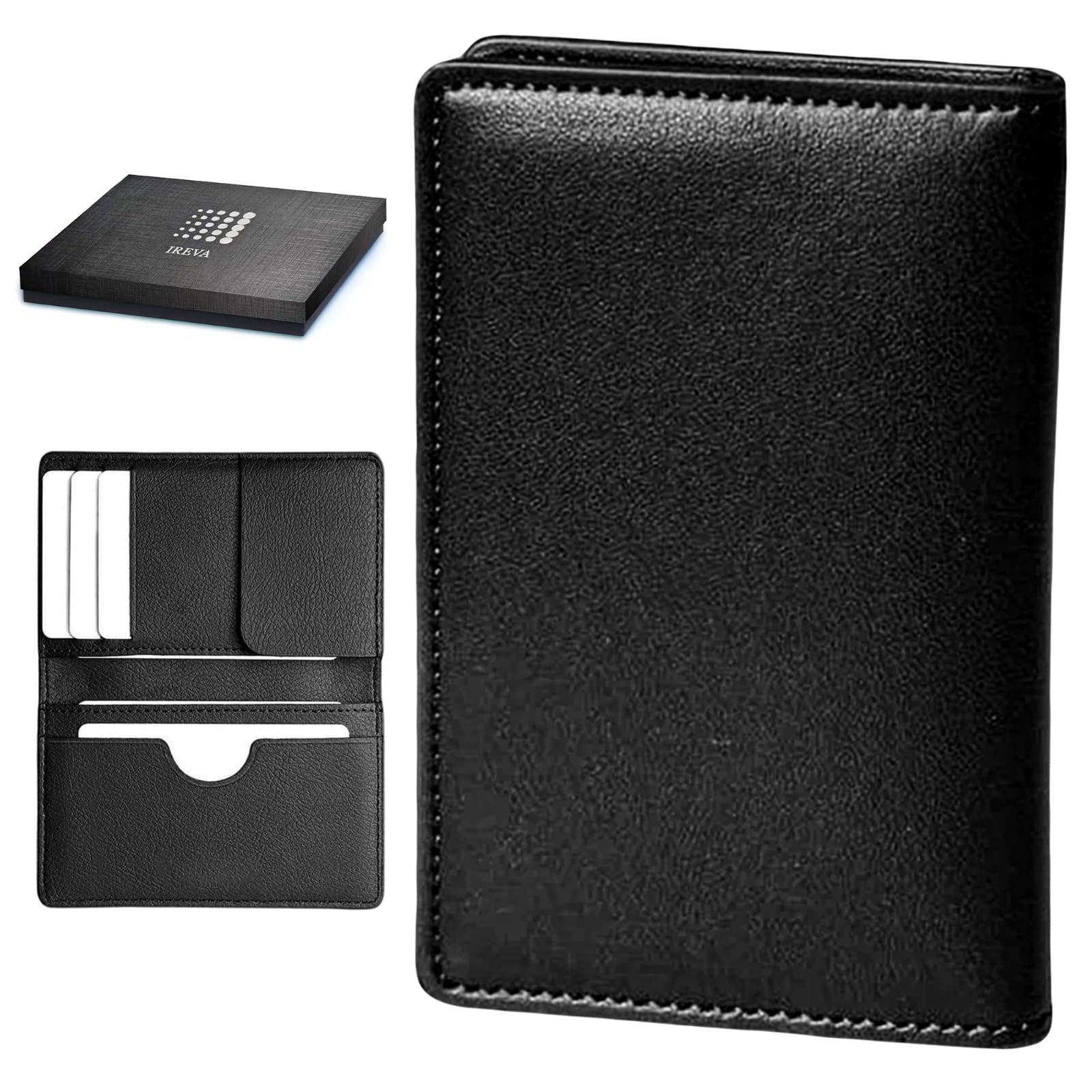 Men's RFID Blocking Slim Black Leather Wallet | Secure Credit Card Holder | Anti-Magnetic Protection | Sleek Design | Includes Fashion Box