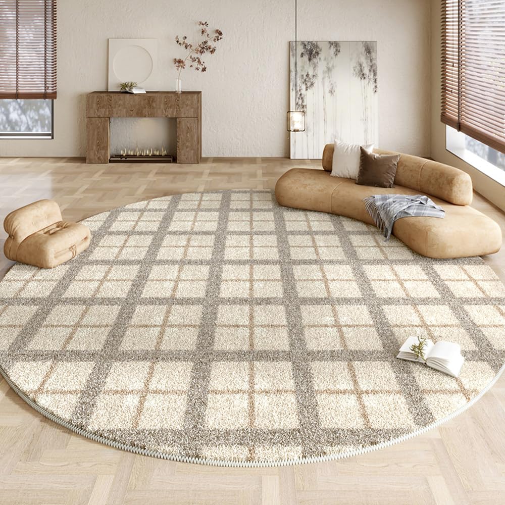 Tapis rond pour salon doux et moelleux | Grand tapis de chevet de chambre 100x100cm