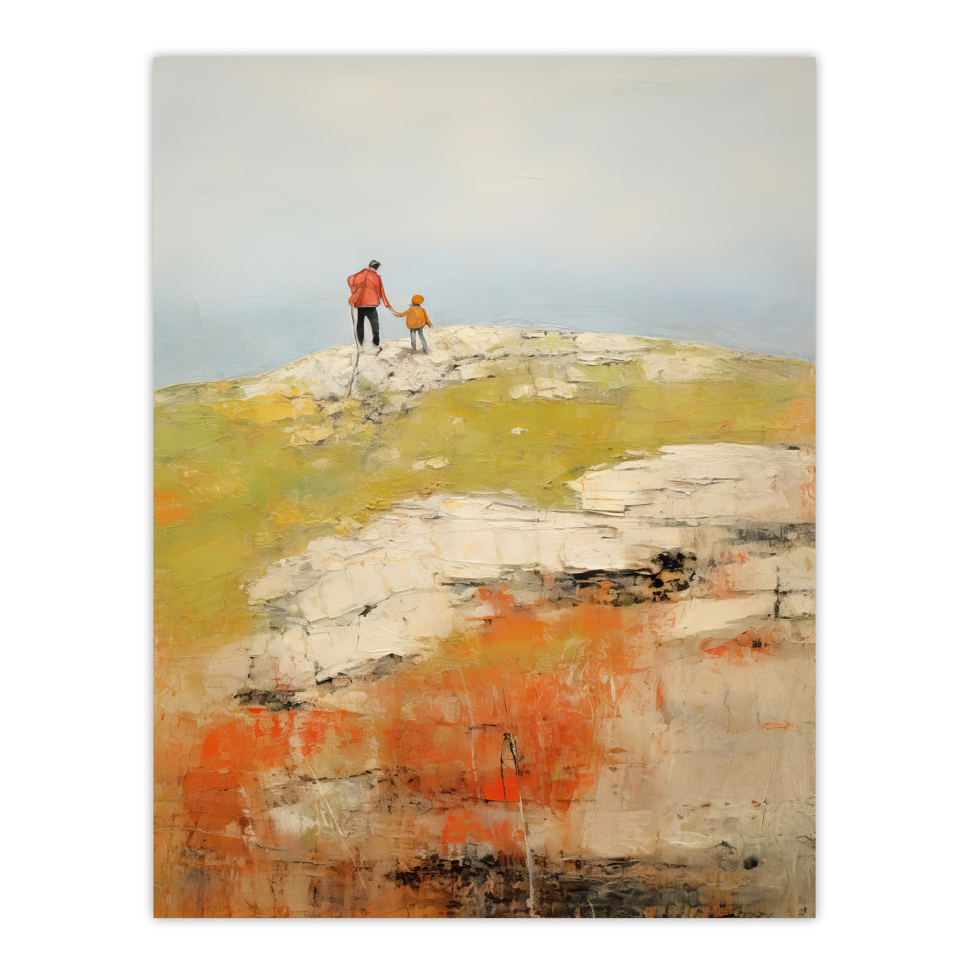 Artery8 - Wall Art Poster Print - Coastal Cliff Landscape - W24 inch x H32 inch
