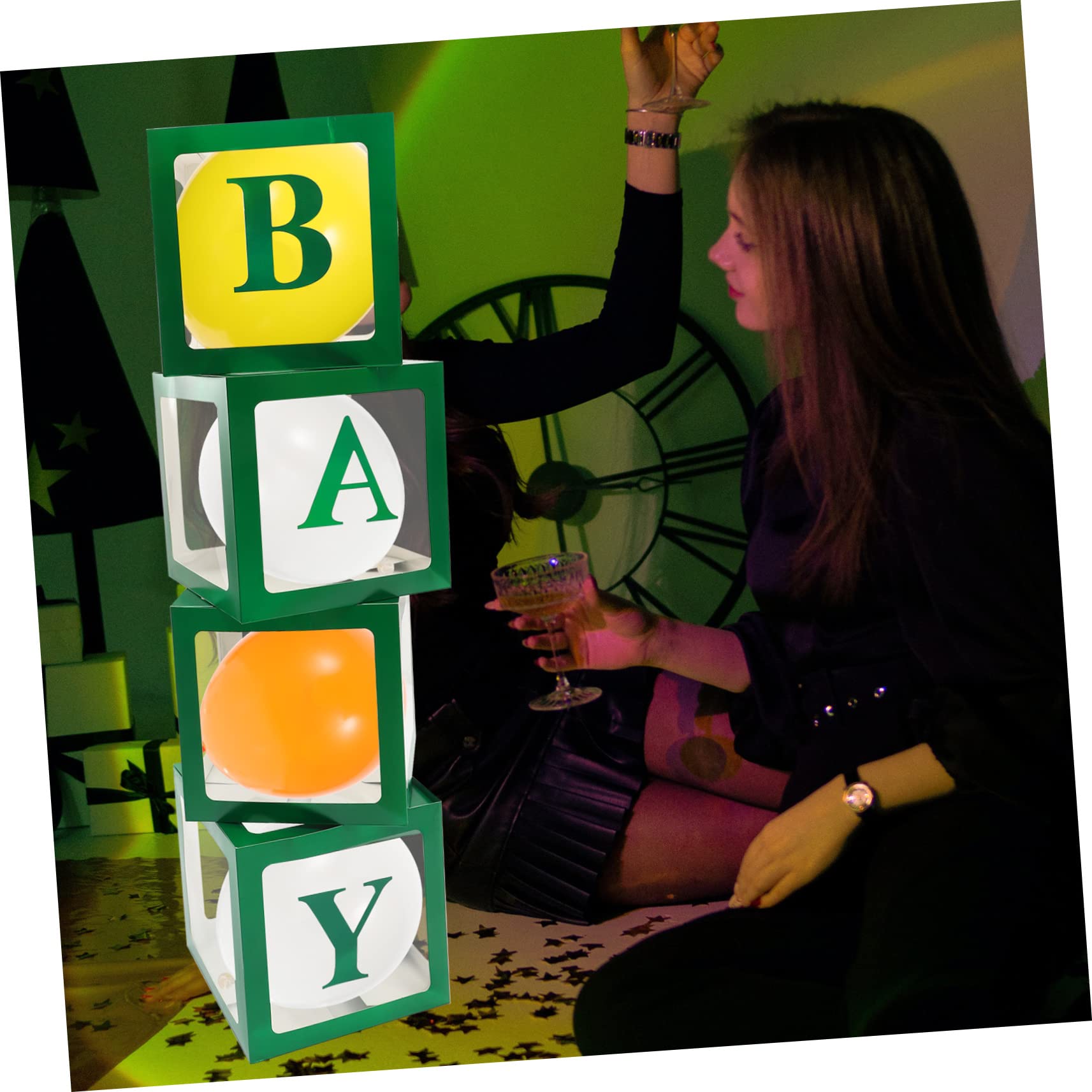 Scatole per Palloncini in Carta Verde per Gender Reveal