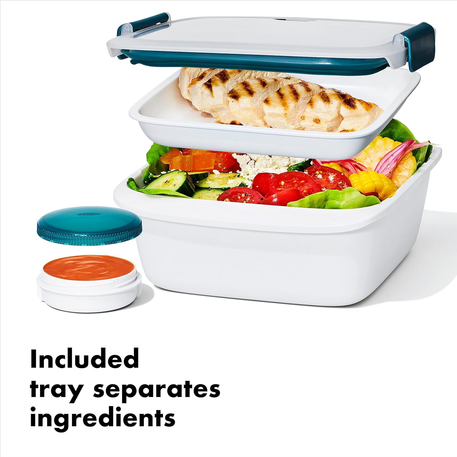 OXO Good Grips Prep & Go Lot de 4 récipients à salade étanches 6,3 tasses