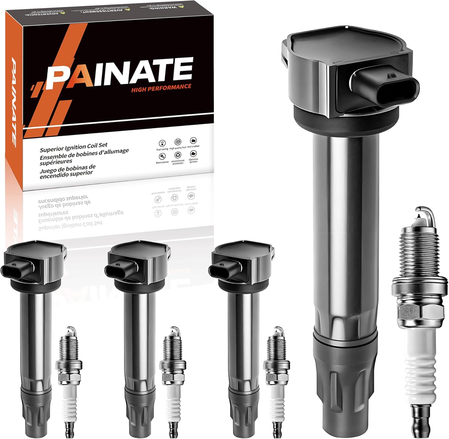 UF557 Ignition Coil Pack & Double Iridium Spark Plugs for Jeep Compass Patriot 2007-2017 2.0L 2.4L, Chrysler 200 2011-2014 Sebring 2007-2010 L4 2.4L, Dodge Avenger 2008-2014 L4 2.4L Caliber 2007-2009