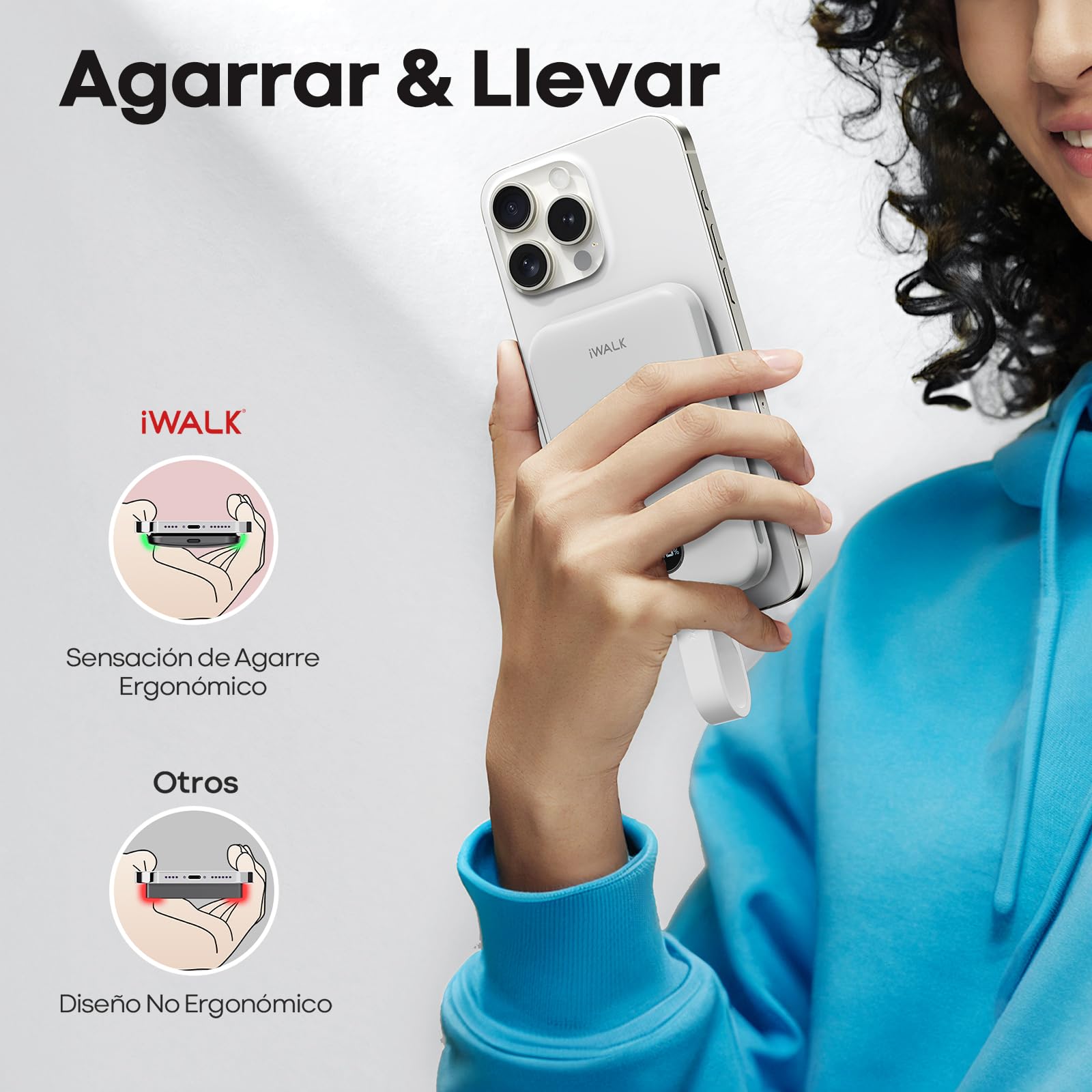 iWALK Batería Externa magnética portátil de 10.000 mAh: Qi2 certificada 15 W Wireless Power Bank 30 W Carga rápida con Cable USB-C batería con indicador LED para iPhone 16/15/14/13/12 Serie