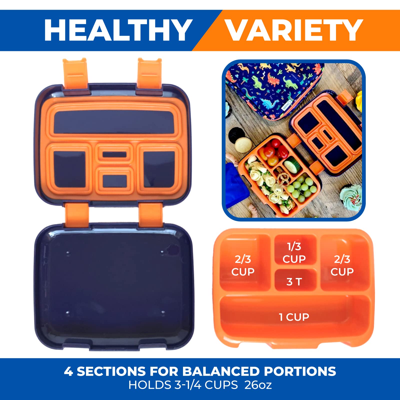 Kinsho Bento Set Completo Per Bambini: Lunch Box A Scomparti, Borsa Termica, Borraccia E Mattoncino Freddo. 5 Sezioni, Vassoio Rimovibile, Ideale Per Asilo E Scuola, Dai 3 Anni - 2