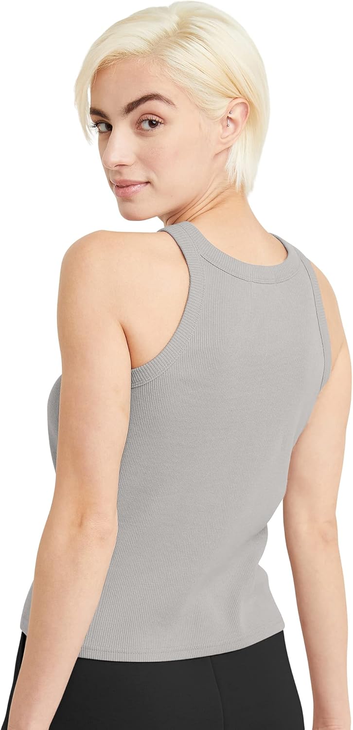 Hanes Womens Originals Racerback Tank Top, Cotton Ribbed Tank, Women's Sleeveless Shirt, Available in Plus - Image 2