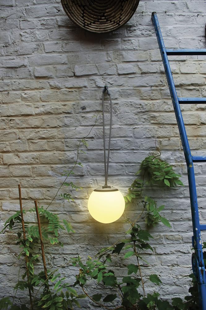 TIBELEC Boule solaire à suspendre LED, 4000K blanc-chaud, IP44, diam. 200mm