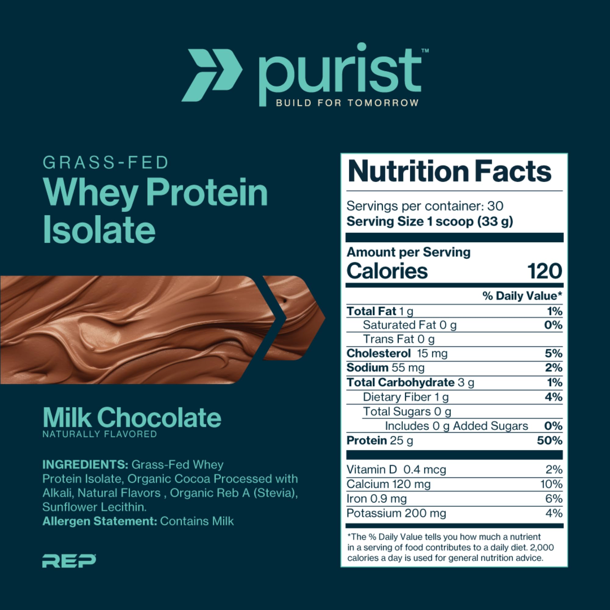PURIST Whey Protein Isolate - 100% Grass-Fed, Sugar Free - 2 lb — Amazon image 2
